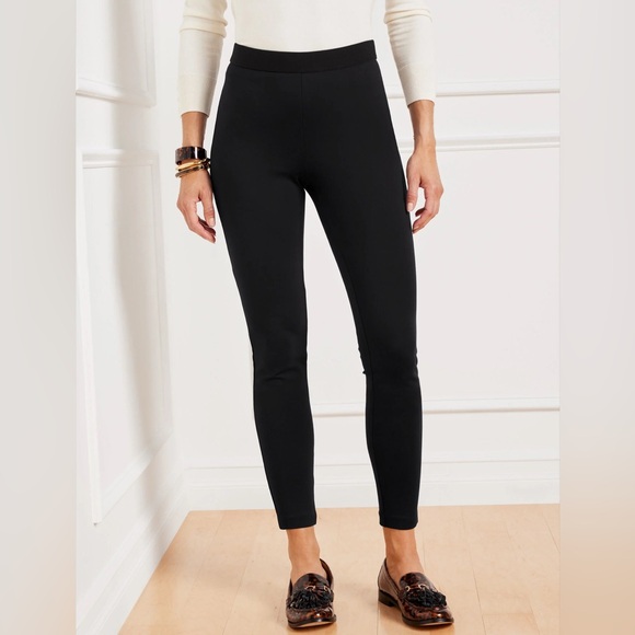 TALBOTS SOHO LEGGINGS - SOLID Black Size 14 Petite - Picture 1 of 12